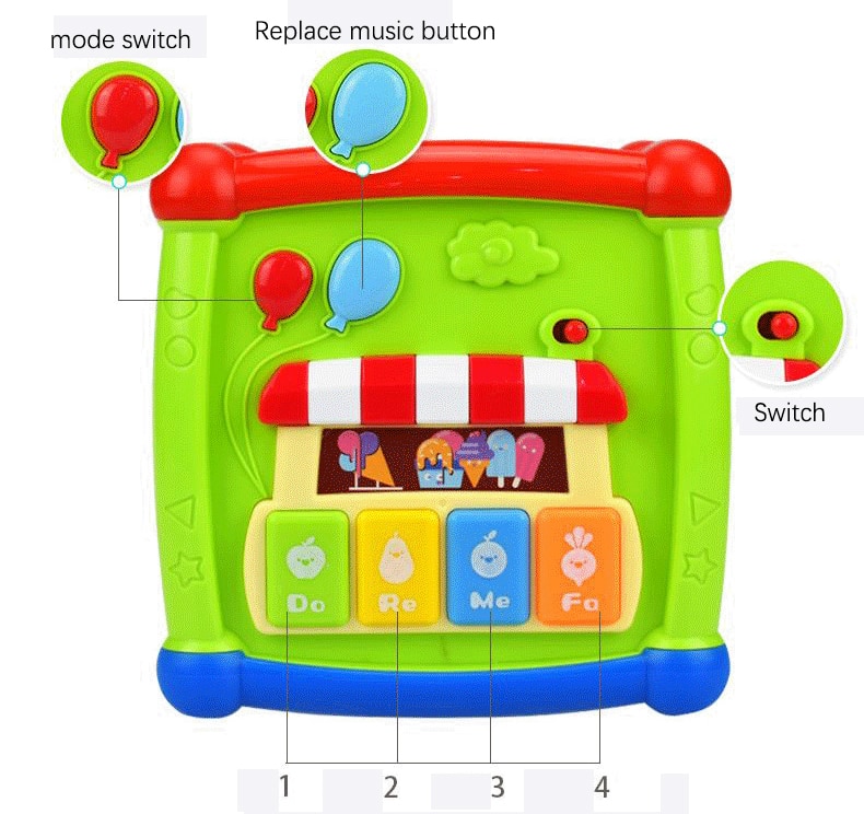 Multifunctional Musical Toys Toddler Baby Box Music Activity Cube Gear Clock Geometric Blocks Sorting Educational Toys